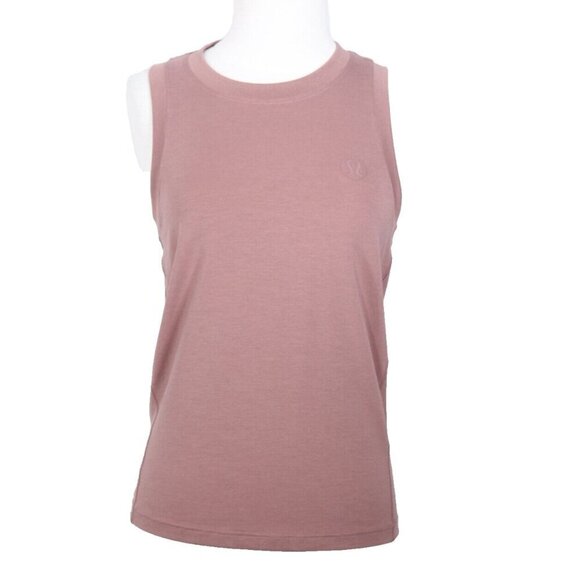 Lululemon Women's Small Pink Twilight Rose Cotton-Blend Logo Training Tank Top - Picture 6 of 10